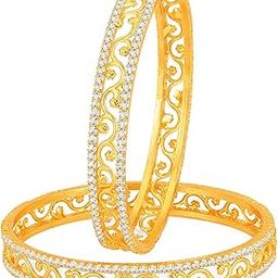Incredible Gold Plated Set of 2 Austrian Diamond Bangles for Women (32005BADV750-AMZ_2.8)-image-49
