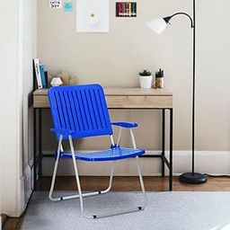 Nilkamal GSTFLDCHR Plastic Mid Back with Arm Chair | Chairs for Home| Dining | Bedroom| Folding | Living Room| Office - Outdoor - Garden | Dust Free |100% Polypropylene Stackable Chairs (Deep Blue)-image-41