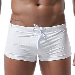 Men's Swim Trunk Swimwear Quick Dry Bathing Suit Board Short Sexy Boxer Brief with Drawstring-image-51