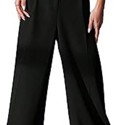 Elendra Women's High-Waisted Wide-Leg Pleated Pants Casual Wear Trouser-image-89