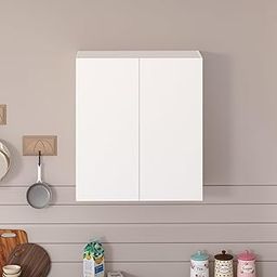 BLUEWUD Opryt Engineered Wood Kitchen Cabinet Rack, Wall Mounted Storage Cabinet for Kitchen Utensils, Jars, Spices, Space Saving Modular Cupboard for Home & Kitchen DIY (White) (63 x 33.2 x 70)-31