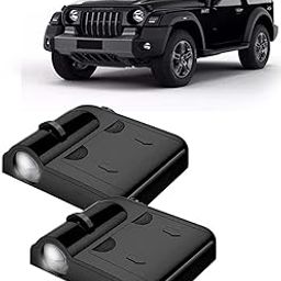 KINGSWAY® New Logo Mahindra Shadow Light Compatible with Thar (Year 2020 Onwards) IR LED Projector Ghost Lamp Ambient Light Car Accessories, 3D Logo of Car Brand Projected on the Ground, Pack of 2 Pcs-image-35