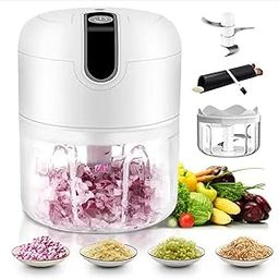Electric Garlic Chopper, Onion Chopper, Mini Portable Veggie Chopper, Garlic Grinder, Ginger, Blender to Vegetable, Pepper, Meat, USB Rechargeable 250 ML-20