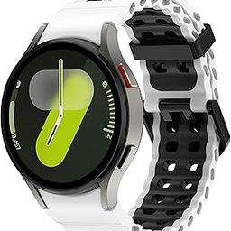 VEMIGON Rugged Silicone Band for Samsung Galaxy Watch 7 6 5 4 FE 40mm 44mm/ Watch 6 Classic 47mm 43mm/ 4 Classic 46mm 42mm/ 5 Pro 45mm, Two-tone No Gap Ocean Sport Straps for Samsung Watch-image-49