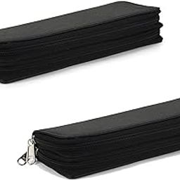 Sarvika PU Leather Key Case Pouch (Set of 2) Key Case Men & Women Key Pouch Holder, Bank Locker Key Pouch with 6 Hooks Zipper Closure Colour (KH-42408-Blk-Blk)-11