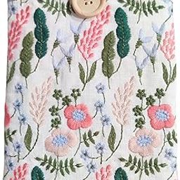 Embroidered Floral Kindle Sleeve - Compatible with Paperwhite/Basic (6''), Paperwhite (6.8''), Signature (6.8'') - Cotton Padded E-Reader Cover - Tablet Pouch (Lavender Garden - White)-picture-12