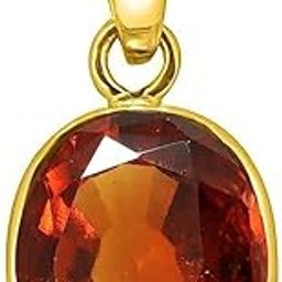 STONEFLEX Gomed Pendant Locket 10.25 Ratti 9.25 Carat Quality Plated Natural and Certified Garnet (Gomed) Astrological Gemstone Stone for Men and Women-image-38