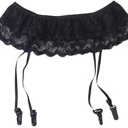 ujeavette 5xSexy Double-layer Lace Garterbelt Adjustable Garter Belt Suspender Garter Belt Skirt Black-picture-6
