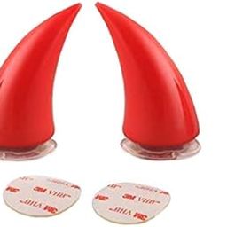 ERODIAN Helmet Horns with Suction Rubber |Universal Helmet Devil Horns for All Bikes | Headwear Decor Accessories for Riding (Red)-24