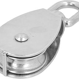 50mm 316 Single Pulley Block, Stainless Steel Pulley Wire Rope Hanging Wire Towing Wheel 360° Rotation, & - for Ship & Boat Lifting-image-53