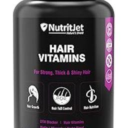 Hair Vitamins With DHT Blocker, Biotin, Vitamin E, B3, Calcium & Zinc for Better Hair Growth & Hair fall Control For Women & Men, 60 Veg Tablets-30