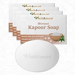 HerbAssure Bhimseni Kapoor Soap, Natural Herbal Camphor Soap, All Skin Types, 400g Pack of 4-image-2