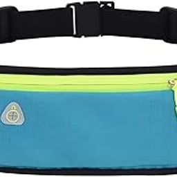 Blue Tick Running Belt with Adjustable Strap Breathable Waist Pack with 3 Pockets & Reflective Safety Strips-image-5