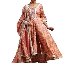 Green Silk Blend Printed Kurta Sets for Women-image-28