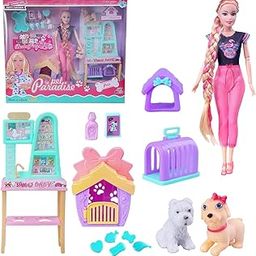 Toys Treasure Role Play Pretend-Play Doll with Pet Peradise Kit Colorfull and Creative Doll Set for Kids | Playing Toy with Accessories | Doll Set for Girls (Random Color & Design)-image-18