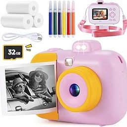 Instant Print Camera for 3-12 Year Old Boys Girls, 12MP 1080P Digital Cameras for Kids, Christmas Birthday Gifts for Girls Age 4 5 6 7 8 9 10 Years Old Toys-image-98