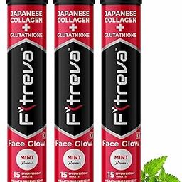 Fitreva Japanese Collagen with Glutathione Effervescent Tablets | Protects Skin from daily damage & Skin Cell Renewal - Mint Flavour, 45 Tablets (Pack of 3)-image-54