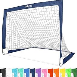 GoSports Team Tone 4 ft x 3 ft Portable Soccer Goal for Kids - Pop Up Net for Backyard - Navy-image-14