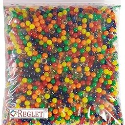 REGLET Crystal Soil Rubber Jelly Water Beads (Multicolour, 100 gram) - Super Absorbent Polymer Jelly Balls - Magic Water Crystal Jelly Balls - Water Ball - Jelly Water Beads for Plants-16