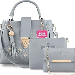 PU Leather Latest Trendy Fashion Ladies Handbag With Sling Bag & Clutch-picture-22