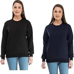 indiweaves Women Fleece Warm Sweatshirt for Winters (XXXL,Nevy Blue,Black) Pack of 2-picture-8