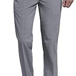 Checkered Non Pleated Regular Fit Mid Rise Formal Trousers for Men | Formal Pants for Men | Formal Wear Regular Fit Trousers for Men (P_MTRF00145_Grey)-image-40