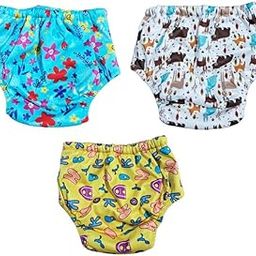 Chinmay Kids Printed Baby Panty for Boys and Girls Reusable Washable Waterproof Panty Free Size (Flower-Lama-Alphabates),(Pack of 3) Multicolour-image-2