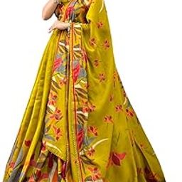 Women's Collection Dolla Silk Lehenga Choli Print with Foil Work With Unstitched Blouse For Navrati || Wedding-image-11