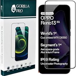 GORILLA PRO Premium Tempered Glass Screen Protector Guard For OPPO RENO 13 5G (6.59) Inch, Pack of (1) | Edge to Edge Coverage With Easy to installation kit-image-18