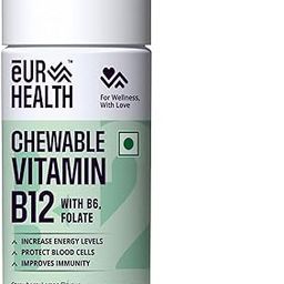 Eurus Lifesciences LLPVitamin B12 with Folate (Methyl Folate) & Vitamin B6 Chewable Tablets Strawberry and Lemon Flavor - 60 Tablets-10
