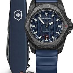 I.N.O.X. Automatic, Swiss Made Men's Watch | Carbon Case, Blue Dial, 41 mm, 200M Water Resistant, Blue Rubber Strap, Sellita SW 200-1 Movement | 242022.1-14