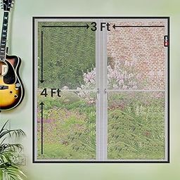 Mr. Right Mosquito Net for Window (4X3 Feet) (Grey), Pre-Stitched with Velcro, Stay Safe Inside, Keep Mosquitoes Outside (120x90CM)-22