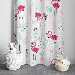 Peach Cuddle Pink Flamingos Kids Grommet Curtains For Kids Room, Nursery, Bedroom Playroom (2 Panels, 4X5 Feet) Cute Curtain For Kids Room, Kids Curtain, Printed Curtain|Maximum Privacy-image-53
