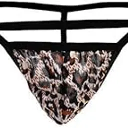heavenglow Men's G-String Thong Underwear | Mesh Pouch Design with Posing Strap | Comfortable Elastic Band for Freedom of Movement | Ideal for Special Occasions | Black & Leopard Print-picture-18