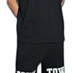 bewakoof Men's Solid Black Super Loose Vest-picture-12