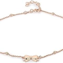 Rose Gold Plated 925 Sterling Silver Bow Shaped Anklet-16