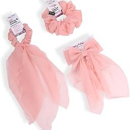 Pelly Kelly Scrunchie Combo For Women Girls,Scrunchy Bow Clip Long Tail Hair Bands, Rubber Band, Accessories ties, Best Gift for Sister, Mother, Girlfriend, Multicolor, Pack of 3-image-63