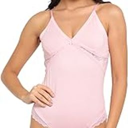 Women Cotton Contrast Side Lace Leotard Teddy Bodysuit Top-image-22
