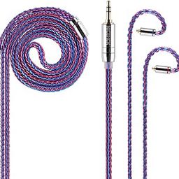 NICEHCK SweetLife 2 pin IEM Cable, 12 Core Earphone Upgraded Cords, 6N Silver Plated Monocrystalline Copper Cords,in Ear Monitor HiFi Cable for Audiophile,Gaming (3.5mm MMCX)-18