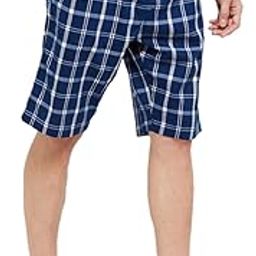 Mens Cotton Checkered Plus Size Shorts with Elastic-image-24