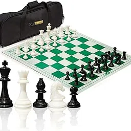 kids mandi Kids Mandi® Tournament Chess Set, 20" Foldable Chess Board with 2 Extra Queens | Super Heavyweight Chess Board - Classic Staunton Pieces-picture-0
