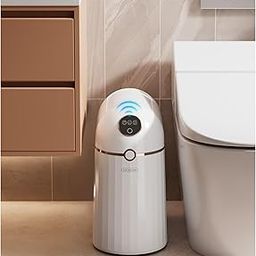 JustBeEasy Bathroom Automatic Touchless Trash Can, Self Sealing and Self Changing, Smart Motion Sensor Trash Can with Lid, 2.7 Gallon Waterproof Small Bedroom Garbage Can-picture-6