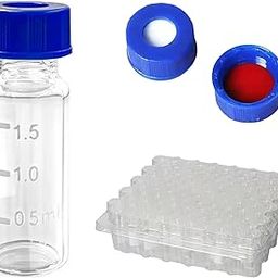 2mL Autosampler Vials, 9-425 HPLC Vials with Screw Cap, White PTFE & Red Silicone Septa, Borosilicate Sample Vial with Writing Area and Graduations, 100 Pcs (Clear)-image-33