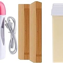 Roll-On Wax Warmer Kit for Hair Removal – Includes Wax Warmer, Refill Cartridges, and Wax Strips for Women (Pack of 3) – Waxing Kit-56