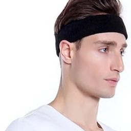 Style Along Black Cotton Sweat Fitness Sports Headband for Boys and Men-image-54
