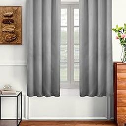 EASY HOME Thermal Insulated 100% Room Darkening Blackout Opaque Curtain | Window - 5Feet | Set of 2 | Noise Reduction Solid Heavy Polyester Curtain|Living Room Kids Room Parda | 310 GSM,Grey-picture-29