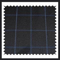 Cadini Italy Poly Rayon Trouser Fabric, Black Blue Checks, Free Size-picture-21