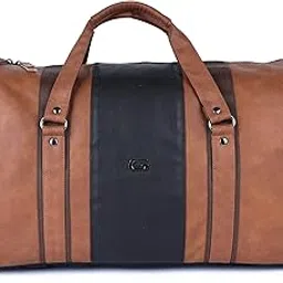 gear Vintage Faux Leather 26L Water Resistant Travel Duffle Bag/Gym Bag for Men/Women (Tan), W-23 CM, Multicolor-picture-8