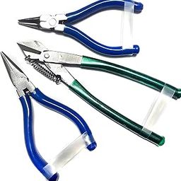 PILERMAN Silk Thread Jewellery Making Pliers Combo Long Nose, Round Nose and Side Cutter Pliers - Pack of 3 Pieces (JK-3 MSF-Blue)-20