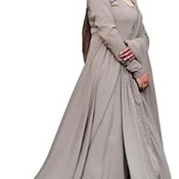 Women's Long Gown Solid Crepe Georgette with Lace Work Dupatta & Optional Full Sleeves-picture-9